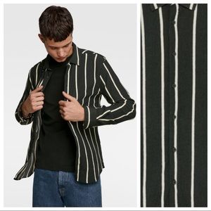 NWT. Zara Man Black/White Striped Shirt. Size XL.